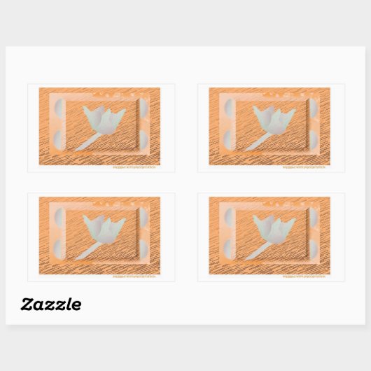 Sticker Rectangulaire Fleur avec inspiration. (Feuille)