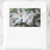 Sticker Rectangulaire Fleur blanche obstruée en verre (Sac)