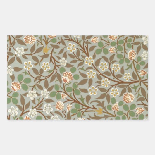 Sticker Rectangulaire Fleur botanique de trèfle William Morris (Devant)