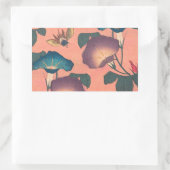 Sticker Rectangulaire Fleur d'abeille rose classique Hokusai Art (Sac)
