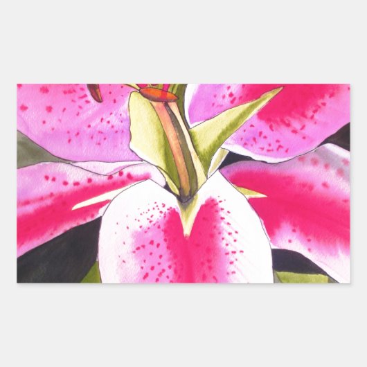 Sticker Rectangulaire Fleur d'aquarelle de la pop art Tenerife (Devant)