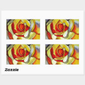 Sticker Rectangulaire Fleur d'aquarelle d'origine Frénésie Jaune (Feuille)
