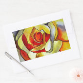 Sticker Rectangulaire Fleur d'aquarelle d'origine Frénésie Jaune (Enveloppe)