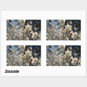 Sticker Rectangulaire Fleur de cerisier blanc / Sakura / ク(桜) (Feuille)