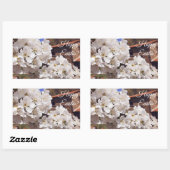 Sticker Rectangulaire Fleur de cerisier. Joyeux Pâques. (Feuille)