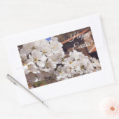 Sticker Rectangulaire Fleur de cerisier. Joyeux Pâques. (Enveloppe)
