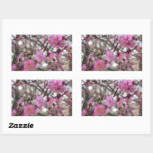 Sticker Rectangulaire Fleur de cerisier rose / Sakura / ク(桜) (Feuille)
