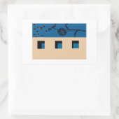 Sticker Rectangulaire Fleur de construction (Sac)