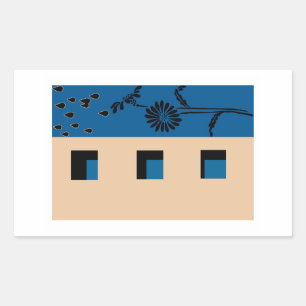 Sticker Rectangulaire Fleur de construction