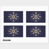 Sticker Rectangulaire Fleur de l'Infini — Géométrie Sacrée Céleste (Feuille)