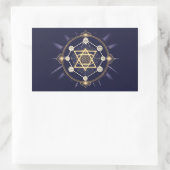 Sticker Rectangulaire Fleur de l'Infini — Géométrie Sacrée Céleste (Sac)