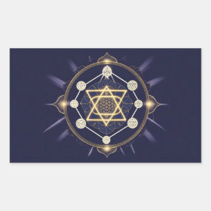 Sticker Rectangulaire Fleur de l'Infini — Géométrie Sacrée Céleste