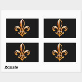 Sticker Rectangulaire Fleur de Lis (Feuille)