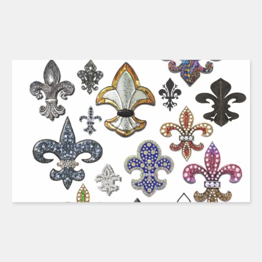 Sticker Rectangulaire Fleur De Lis Flou Nouvelle Orléans Bijou Épersion (Devant)