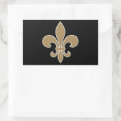Sticker Rectangulaire Fleur de Lis Gold avec contour blanc et noir (Sac)