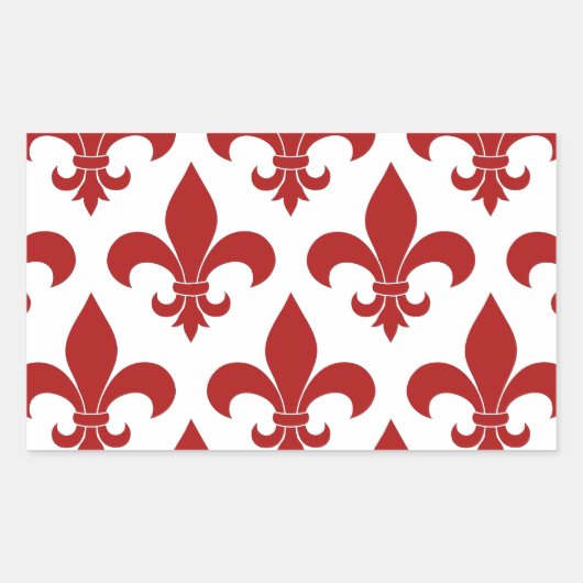 Sticker Rectangulaire Fleur de lis Motif Classic (Devant)