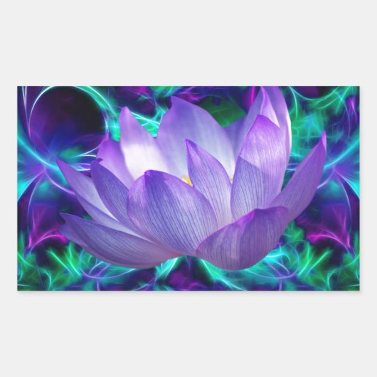 Sticker Rectangulaire Fleur de lotus pourpre et sa signification (Devant)