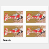 Sticker Rectangulaire Fleur de lune et de cerisiers (Feuille)