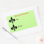 Sticker Rectangulaire Fleur de Noël de lis Vert à Grand (Enveloppe)