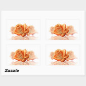 Sticker Rectangulaire Fleur de Rose corail avec Partition (Feuille)
