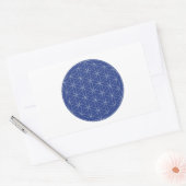 Sticker Rectangulaire Fleur de vie bleu argent (Enveloppe)
