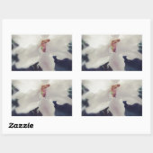 Sticker Rectangulaire Fleur de violet d'Afrique blanche (Feuille)