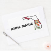 Sticker Rectangulaire Fleur d'état Floride personnalisée Fleur Orange Bl (Enveloppe)