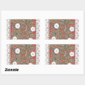 Sticker Rectangulaire Fleur d'illustration Rose sauvage Vintage (Feuille)