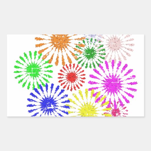 Sticker Rectangulaire Fleur en panne (Devant)