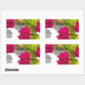 Sticker Rectangulaire Fleur florale rose assez foncée Geranium (Feuille)