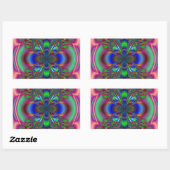 Sticker Rectangulaire Fleur fractale dans plusieurs couleurs (Feuille)