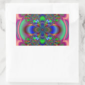 Sticker Rectangulaire Fleur fractale dans plusieurs couleurs (Sac)
