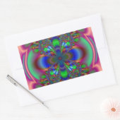 Sticker Rectangulaire Fleur fractale dans plusieurs couleurs (Enveloppe)