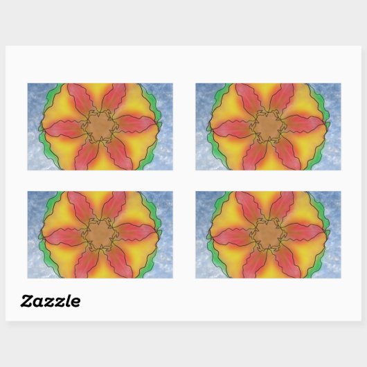 Sticker Rectangulaire Fleur impeccable (Feuille)