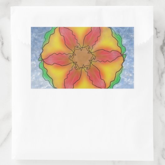 Sticker Rectangulaire Fleur impeccable (Sac)