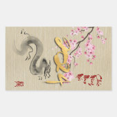Sticker Rectangulaire Fleur Nouvel An vietnamien du Dragon RcS (Devant)