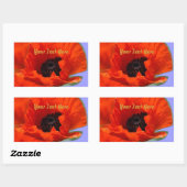 Sticker Rectangulaire Fleur Rouge Avec Violet (Feuille)