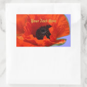 Sticker Rectangulaire Fleur Rouge Avec Violet (Sac)