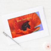 Sticker Rectangulaire Fleur Rouge Avec Violet (Enveloppe)