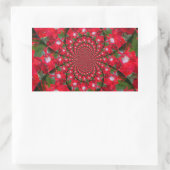 Sticker Rectangulaire Fleur Rouge Naturelle Blanc Plumes kaléidoscope ar (Sac)