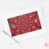 Sticker Rectangulaire Fleur Rouge Naturelle Blanc Plumes kaléidoscope ar (Enveloppe)
