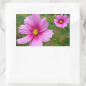 Sticker Rectangulaire Fleur sauvage de fleurs Cosmos roses (Sac)