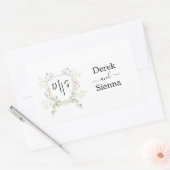 Sticker Rectangulaire Fleur sauvage Dusky Monogram Crest Mariage (Enveloppe)