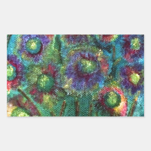 Sticker Rectangulaire Fleurs abstraites