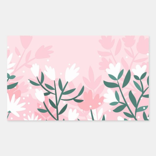 Sticker Rectangulaire Fleurs Abstraites dessinées à la main (Devant)