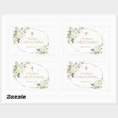 Sticker Rectangulaire Fleurs blanches luxueuses (Feuille)