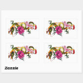 Sticker Rectangulaire Fleurs chinoises de cerisiers de Lotus (Feuille)