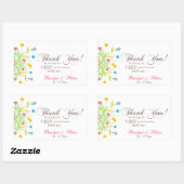 Sticker Rectangulaire Fleurs d'aquarelle modernes (Feuille)