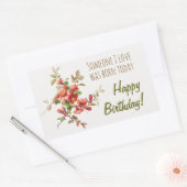 Sticker Rectangulaire Fleurs d'aquarelle Quelqu'un que j'aime Anniversai (Enveloppe)