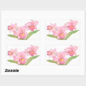 Sticker Rectangulaire Fleurs d'aquarelle rose exotique (Feuille)